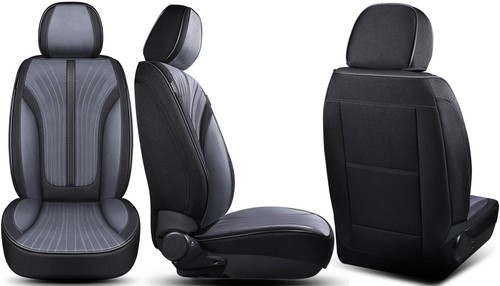 Schonbezüge Sitzbezüge für Seat Leon 2 1P Bj 2005-12 in Schwarz/Grau V1 - Bild 4 von 10