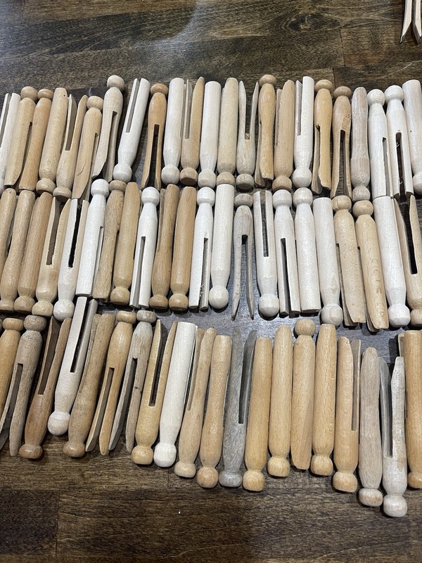 Vintage Clothespins Set Of 70