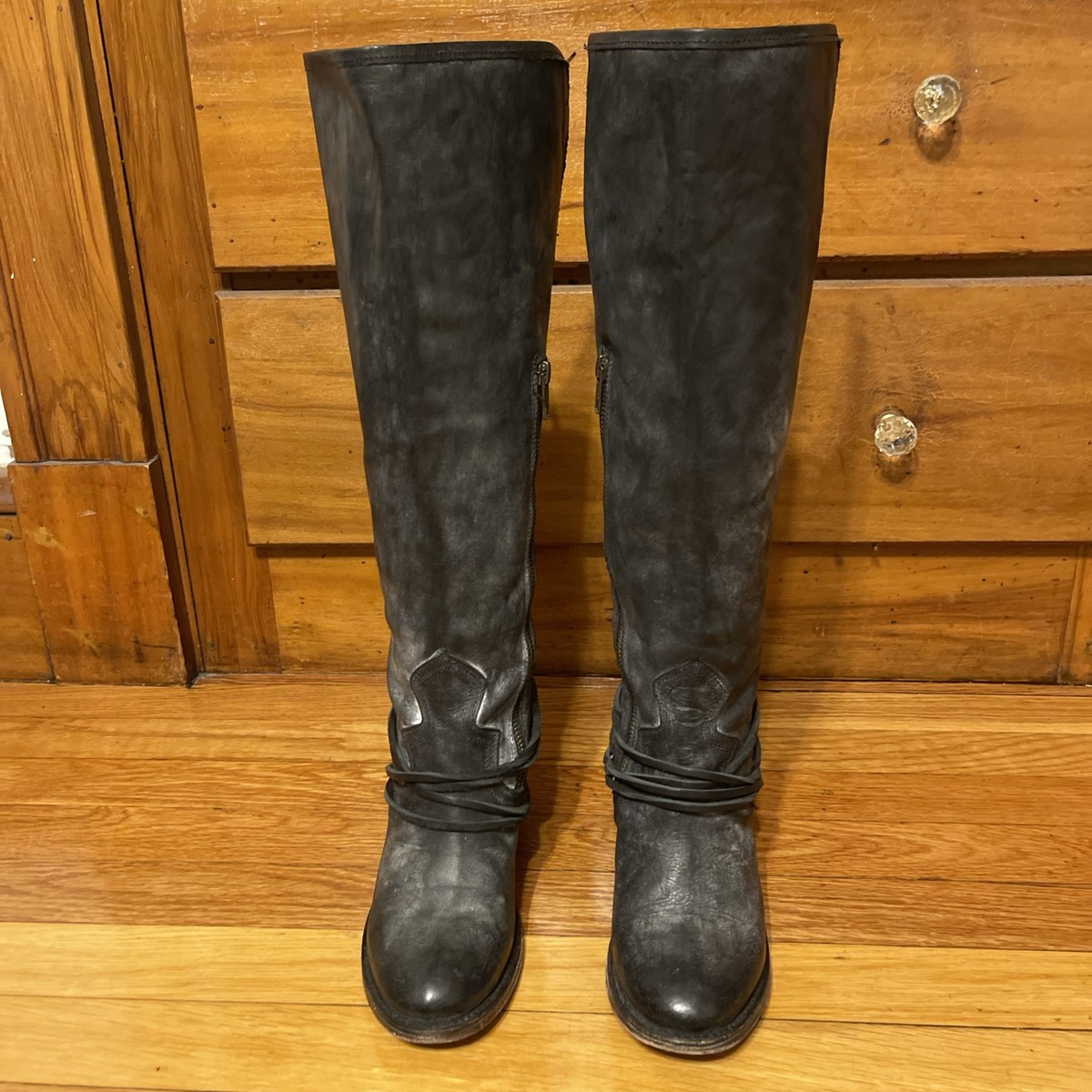 Freebird by Steven COAL Knee-High Stone Handcraft Leather 