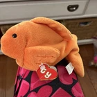 GOLDIE the goldfish vintage TY Beanie Baby First Gen Black/white Tush Tag