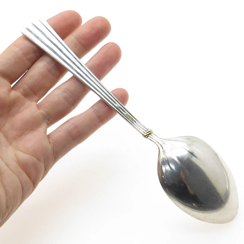 CARTIER 925 Plata de Ley Acento Oro Vintage Des Must Cuchara 7" Foto 2 de 4