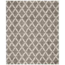 SAFAVIEH Hudson Shag Collection SGH333B Grey / Ivory Rug