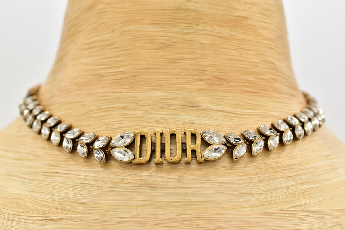 【DIOR】evolution choker メタル&クリスタル Christian Dior Vintage Logo Choker Necklace Revolution