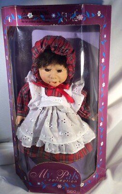 GiGo Toys My Pals Collection Doll Red Green Plaid W/apron 12 inch NIB,
