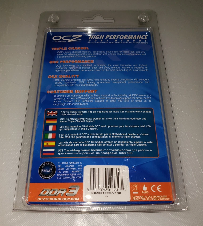 OCZ3G1600LV6GK DDR3-1600  PC3-12800 HIGH PERFORMANCE 4GB (2x2GB) DIMM SDRAM - Image 2 of 2