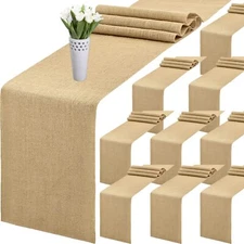 12 x 72 Inch Jute Table Runner 10PCS Burlap Wedding Table Runners Jute Countr...