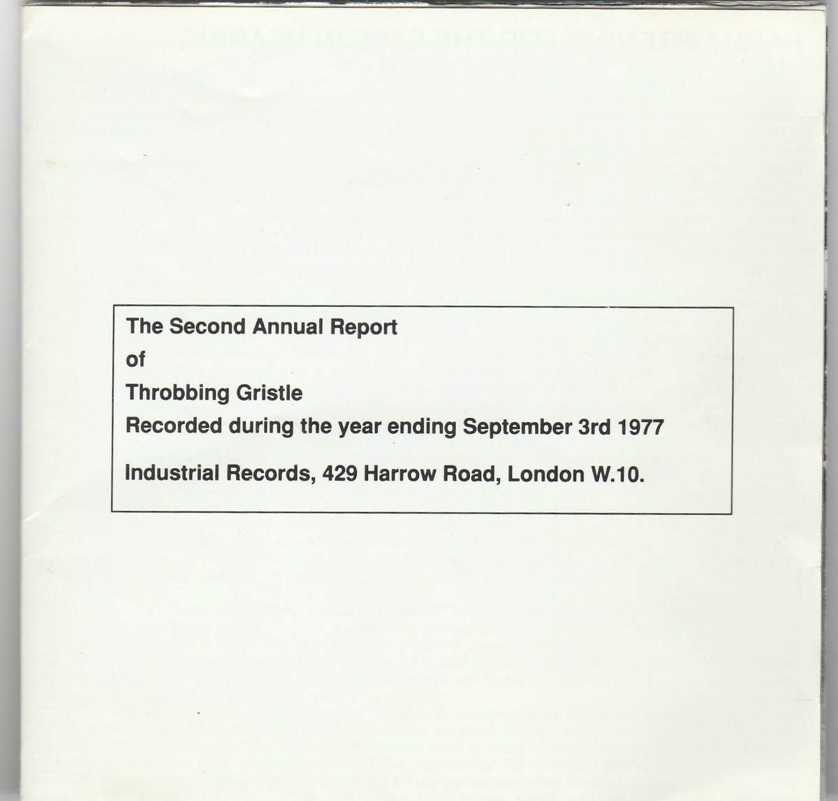 レアMute盤 LP Throbbing Gristle 2nd Annual Throbbing Gristle – The Second Annual Report – Vinyl (LP