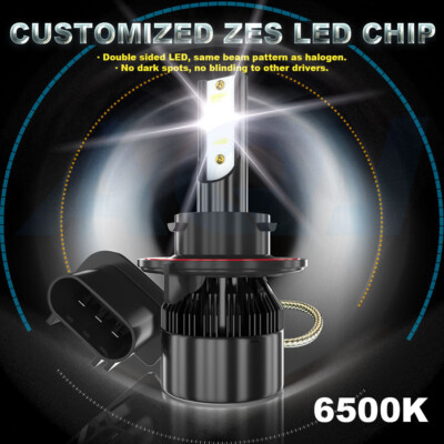 For 2018 2019 Jeep Wrangler JL 4x Bulbs 6000K LED Headlights + Fog