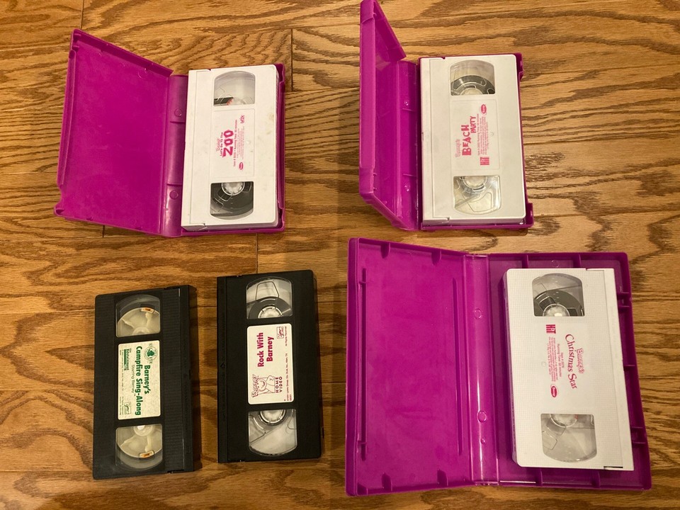 Lot 5 Barney VHS Tapes Barney’s Beach Party Let’s Go To The Zoo ...