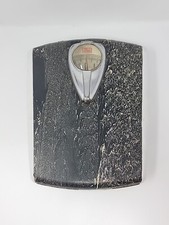 Vtg Mid Century Borg Black and Chrome Bathroom Scale Bubble Glass Works