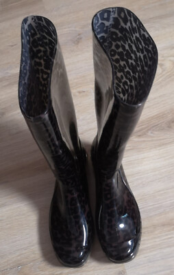 Gummistiefel Damen Stieffeletten SEGUE Leopard Color; Schwarz Größe; 41
