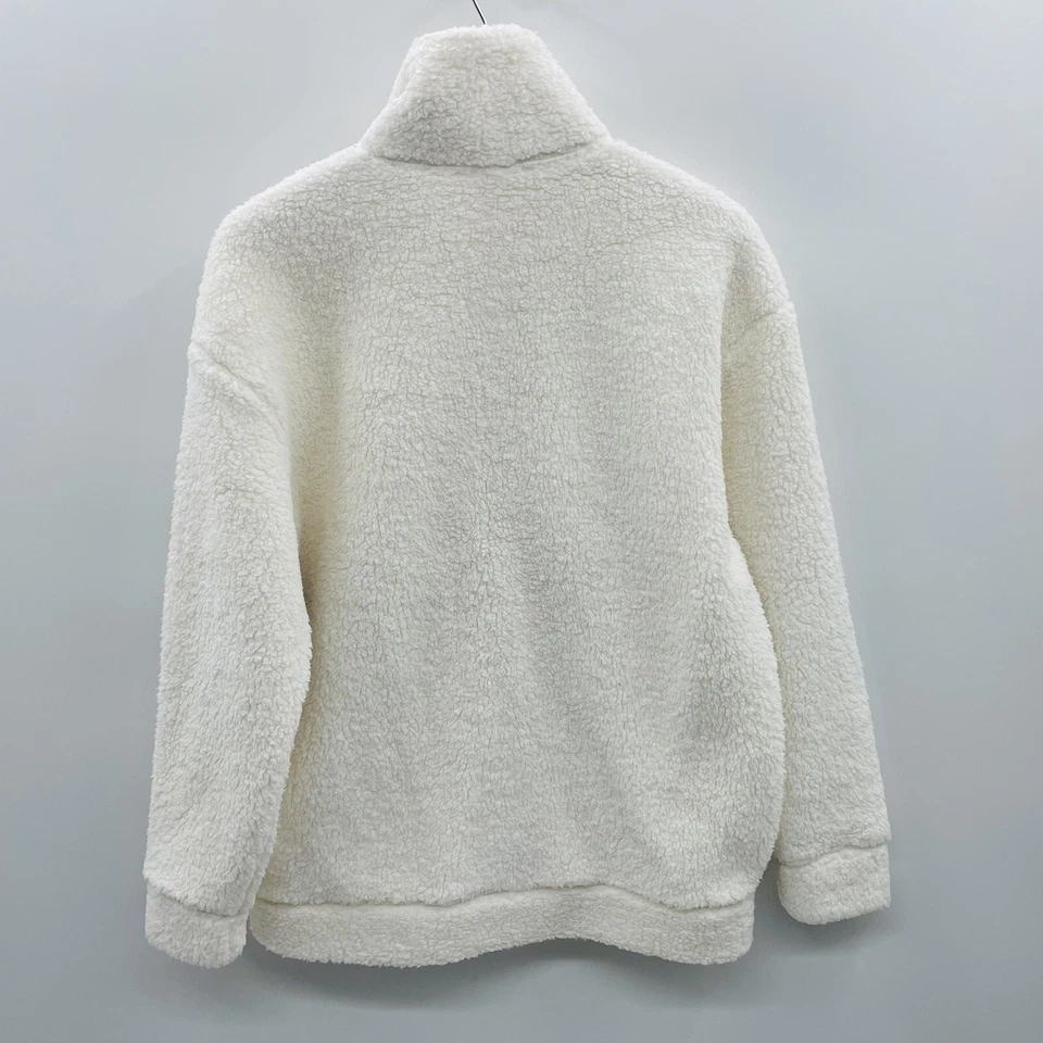 Chaqueta polar con cremallera Skechers para mujer talla pequeña tiempo de inactividad en blanco roto $49 Foto 4 de 4