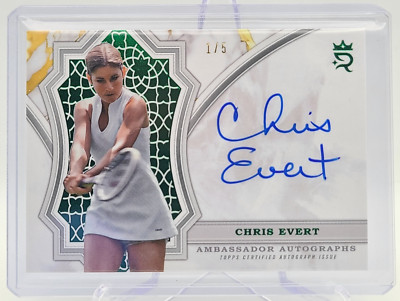 2024 Topps Royalty Tennis - Chris Evert Ambassador On Card Auto Green 1/5 HOF!