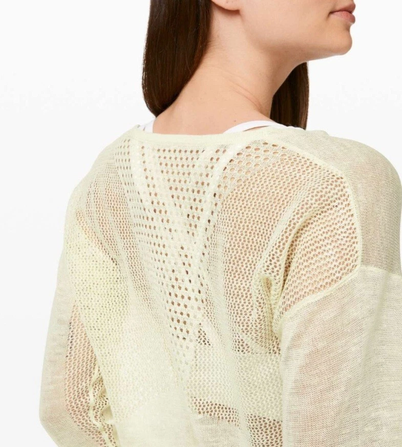 Lululemon Still Movement Linen Blend Airy Sweater LIKE NEW Pale Green Size 4