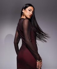 NWT BCBG  MESH INSERT BODYCON MNI  SWEATER DRESS SZ XS