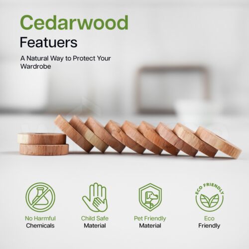 100% Natural Cedar Wood Moth Repellent for Wardrobes drawers Hanging Cedar Rings - Picture 3 of 9
