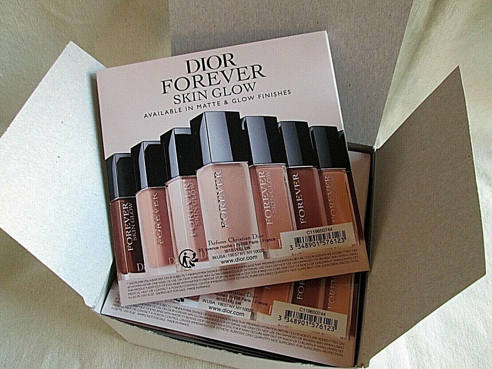 SET OF 10 DIOR FOREVER SKIN GLOW SAMPLE PACKETS 2N 