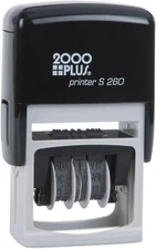 2000 PLUS 4-In-1 Date Stamp, 15/16" x 1 3/4", Blue/Red