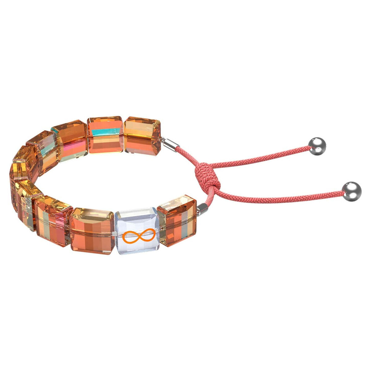 Swarovski Letra Bracelet INFINITY, Orange, Rhodium Plated Swarovski Letra Bracelet INFINITY, Orange, Rhodium Plated