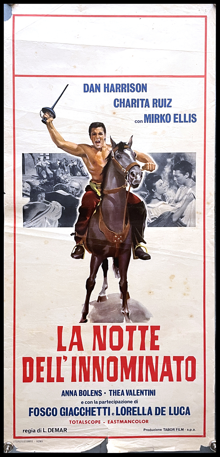 Locandina originale film La notte dell'Innominato (1962) - Regia di Luigi De Marchi