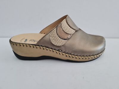 Riposella Damen Leder Slipper mit Keilabsatz und Riss, handgenäht - TOR (Tortor