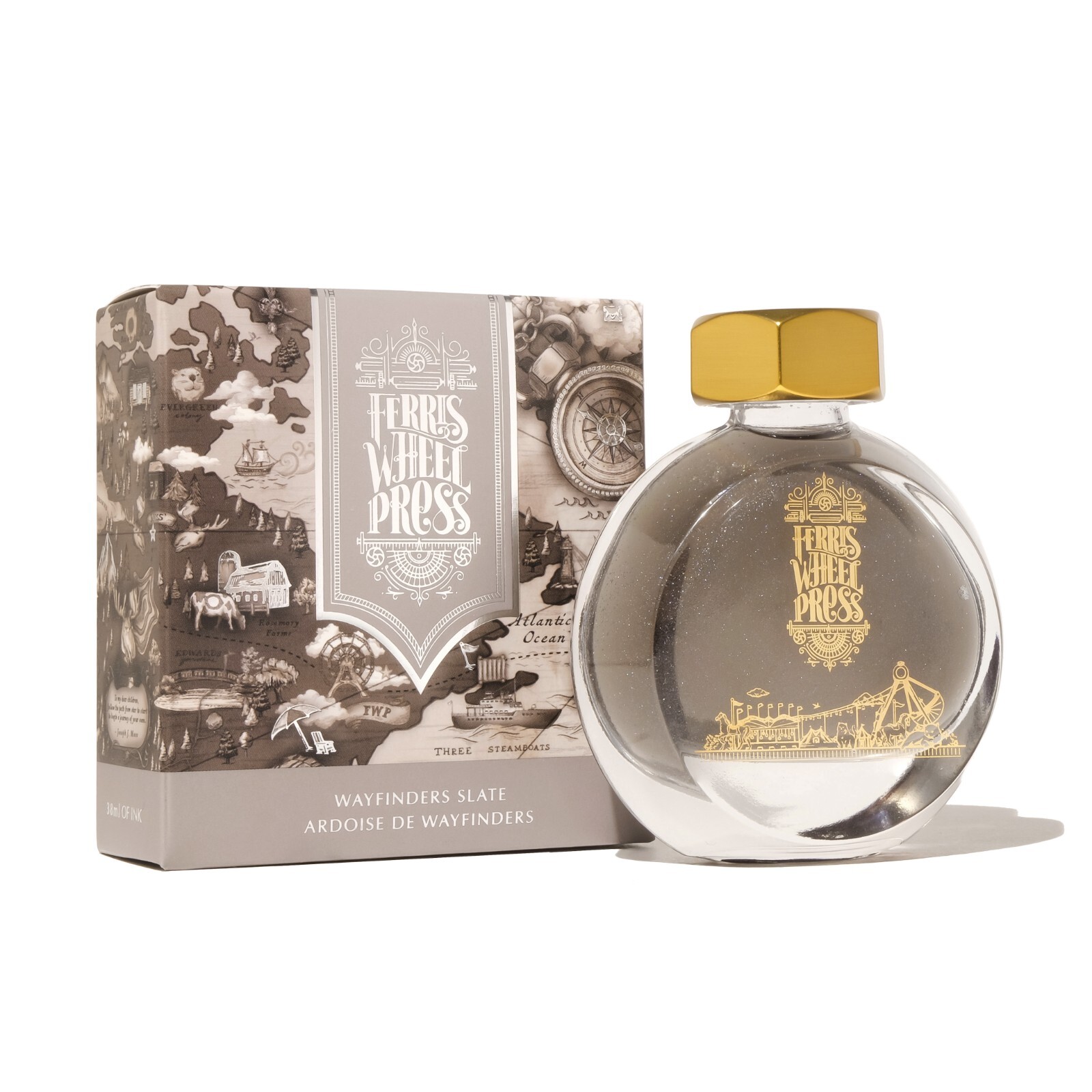 Ferris Wheel Press Wayfinders Slate 38ml Fountain Pen Ink