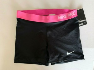black and pink nike pro shorts