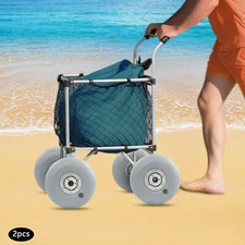 2Pcs Balloon Beach Sand Tire Beach Cart Tires Beach Balloon Wheel 55kg/121lbs