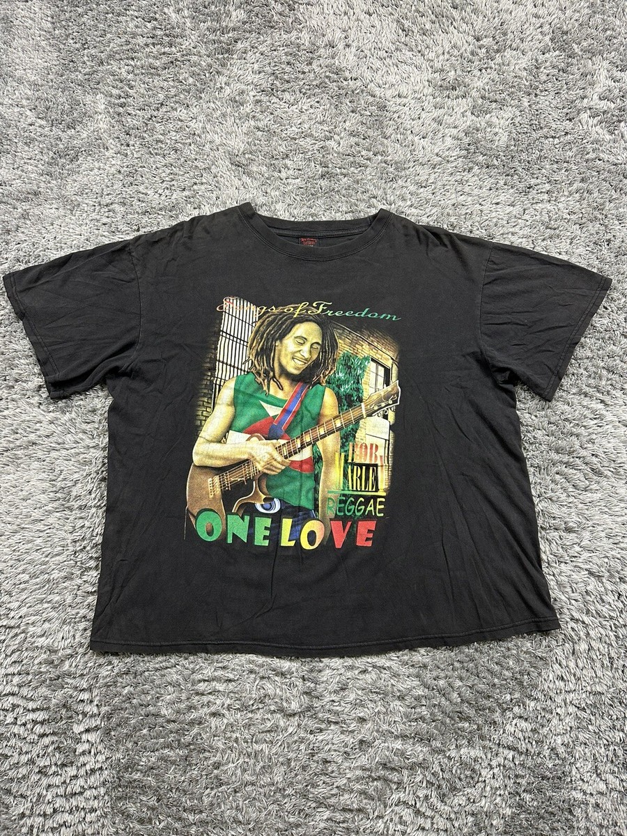 Vintage Bob Marley Songs Of Freedom One Love Artwork T Shirt XXXL 