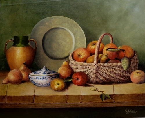 ORGl STILL LIFE Oil Painting German Artist Wolfgang Emil Hofmann 23