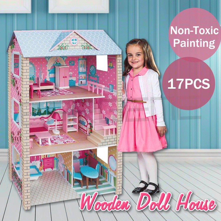 wooden dolls house for 3 year old