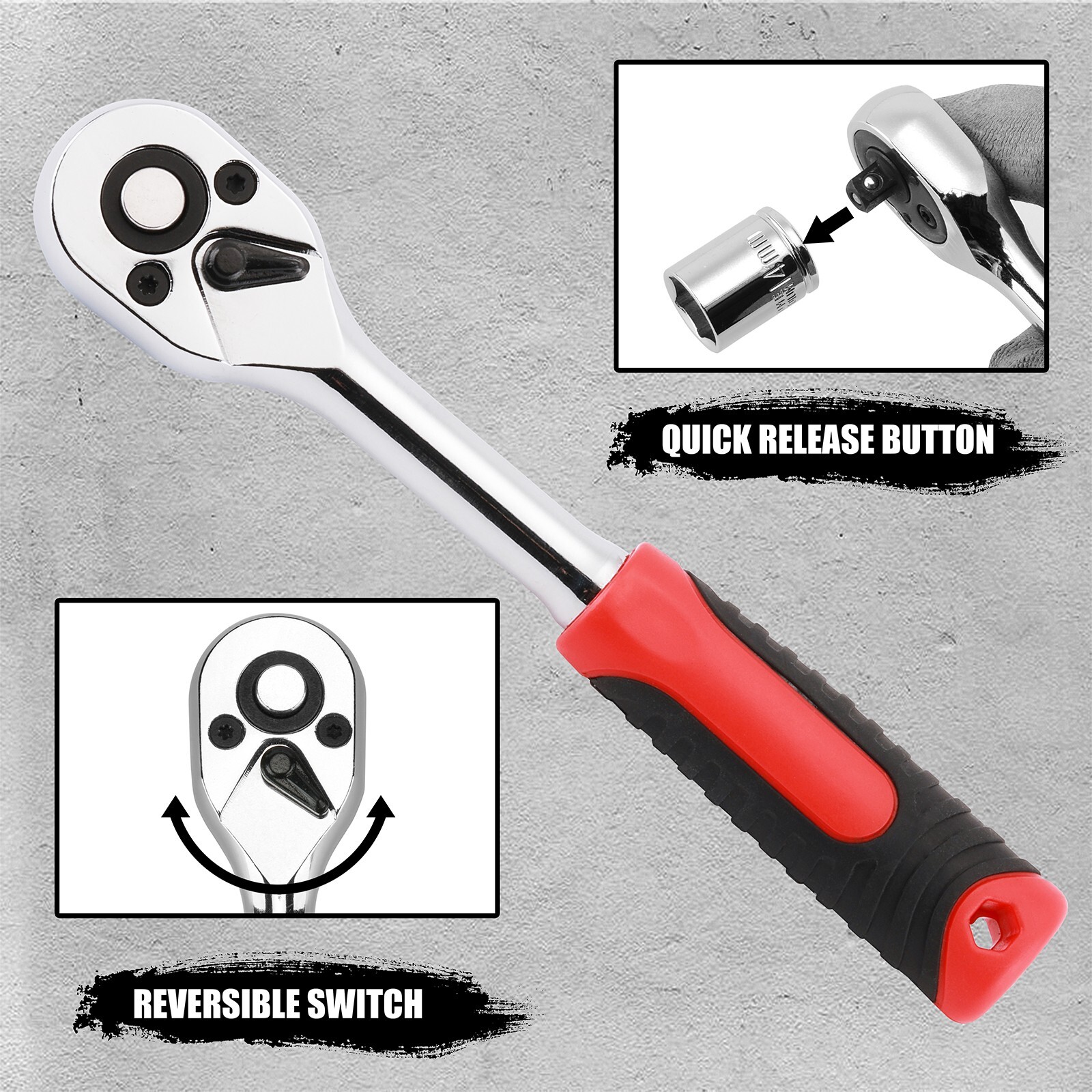 53-Pcs Mechanics Tool Set Kit Socket Ratchet Wrench Set Car Repair Tool w/Case ~