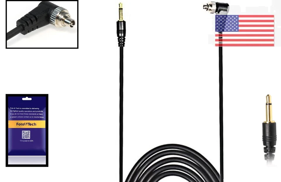 16 FT PC Sync Cable with Screw Lock for Nikon, Canon & DSLR Flash Trigger - Image 2 of 4