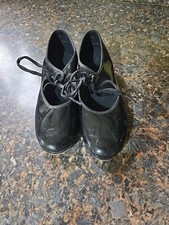 Black Patent Leather Tap Shoes Girls Size 8/2M Unsure