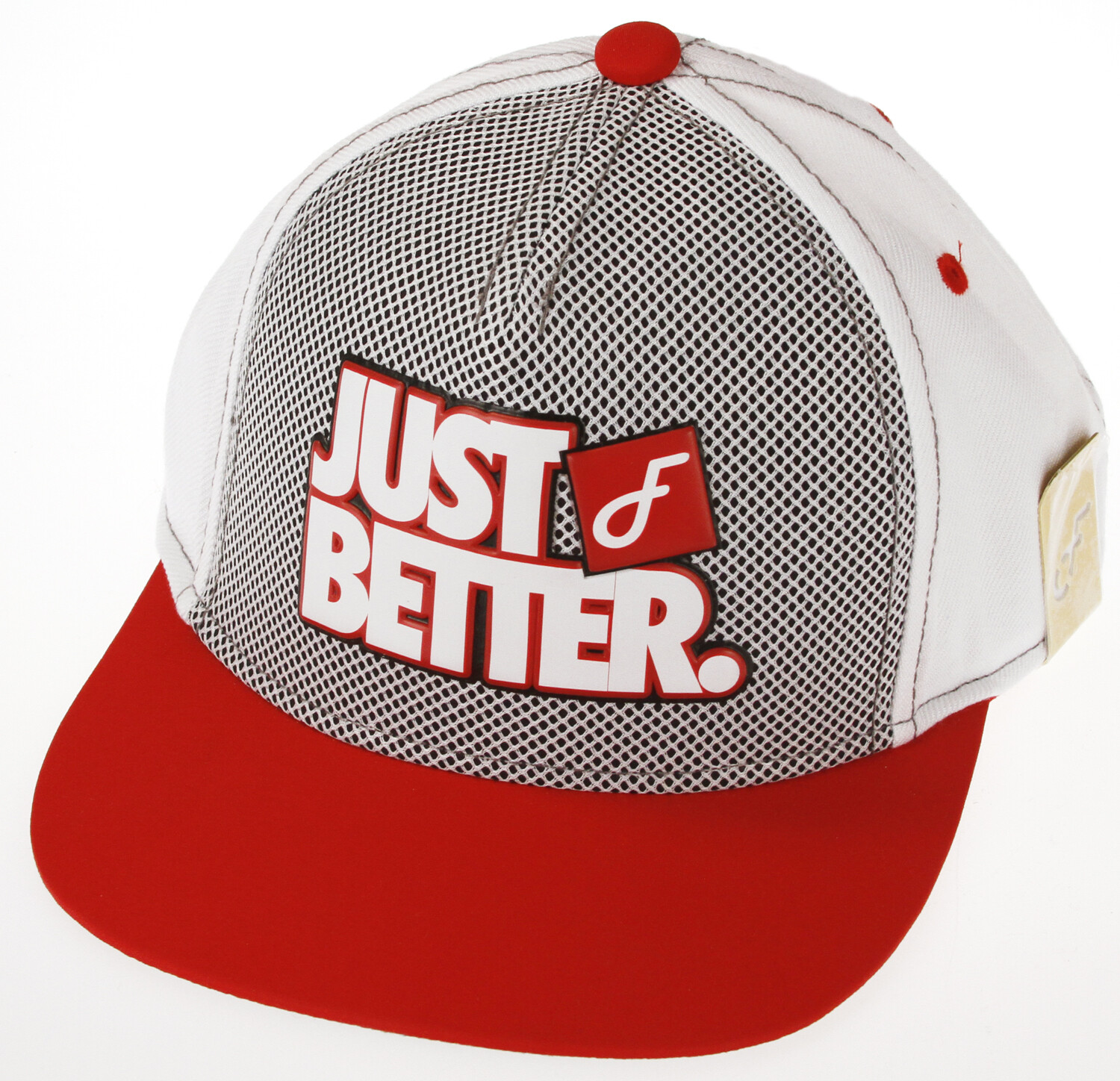 Кепка Flat Fitty IV Retro Just Better Snapback — белый, черный и красный