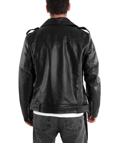 Giubbotto Uomo Biker Chiodo Ecopelle Casual Vari Colori - Foto 4 di 34