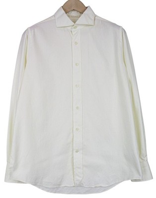 SUITSUPPLY Herren Hemd M Slim Off-White Reine Baumwolle Langarm Klassiker *