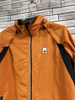 descente mens M ski jacket cycling orange athletic removable sleeves reflectors