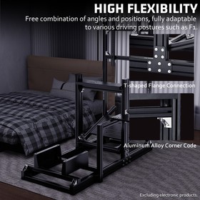 Hottoby 4080 Aluminum Racing Sim Cockpit With Monitor TV Stand Fit Thrustmaster