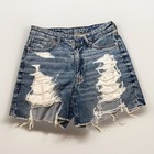 AE American Eagle Highest Rise Baggy Short womens jean Shorts size 6 Distressed — photo 1