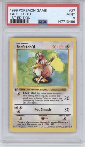 Farfetch'd (1st Edition) graded PSA 9 for sale on eBay