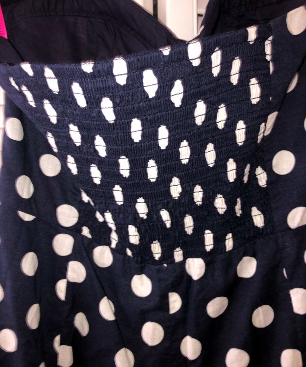 Betsey Johnson Polka Dot Halter Dress Navy White Size 4 | eBay