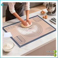 Backunterlage Silikon Groß 71 X 51Cm Antihaft Rutschfest Teigmatte Bpa-Frei Grau