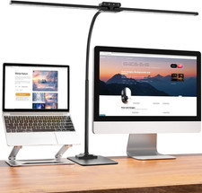 Led Desk Lamp,24W 31.5IN Architect Double Head Desk Lamps for Home Office,Dimmab