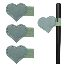4 Pcs Heart Pen Loop Holder Self Adhesive(Light Blue, Style 2)