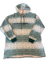 Vintage 90s B.U.M. Equipment Snowflake Fair Isle Fleece Pullover Hoodie Sz. M