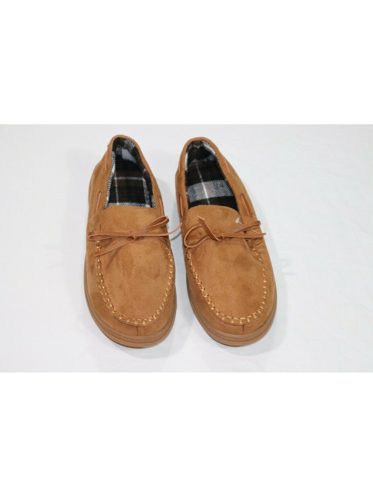 GOLD TOE Mens Brown Indoor/Outdoor Sole Round Toe Lace-Up Moccasins Shoes S(78)