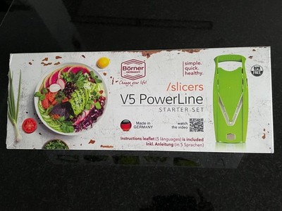 BÖRNER V5 PowerLine - Obst und Gemüsehobel Starterset plus Docking-Station