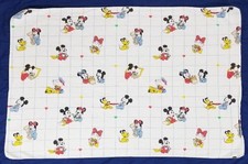 Vintage Disney Baby Receiving Blanket Dundee 30x40 Cotton Mickey Minnie 90s