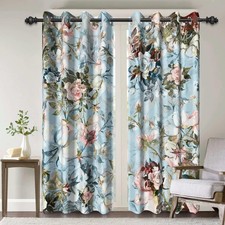 Boho Blackout Curtains for 52"W x 84"L Pack of 2 , B-colorful Flower